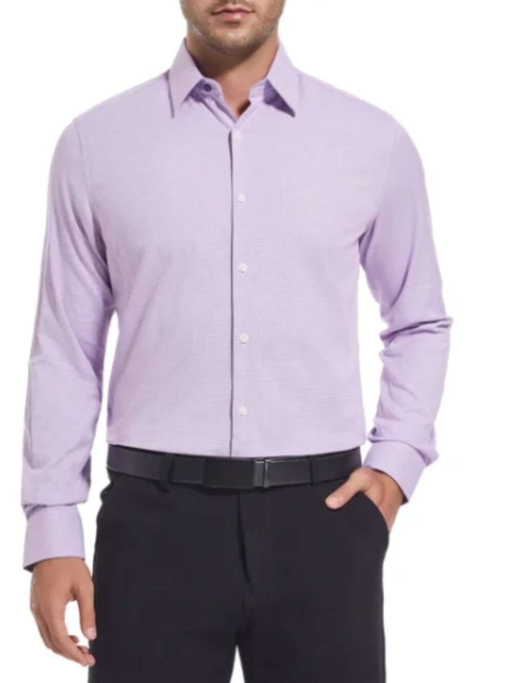Duchamp Men's Slim Fit Dress Shirt Purple Size XL 17-35 7/8